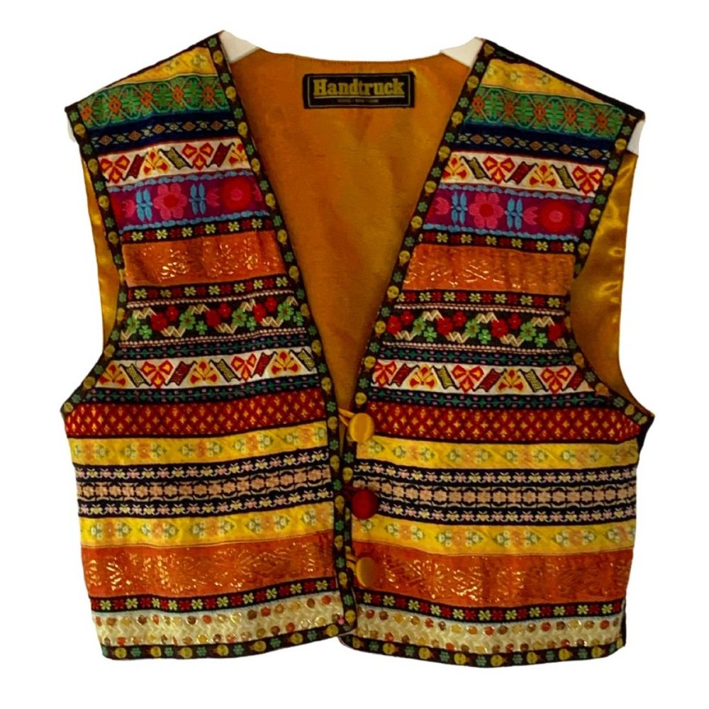 Ribbon Patchwork Vintage Vest |